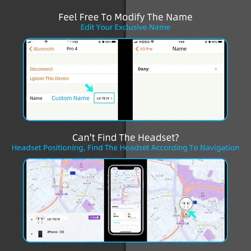 Airs Pro Wireless Headsets Bluetooth Earphones TWS Earbuds with Siri Pop-Up Window Waterproof Positioning Touch Control for Ios